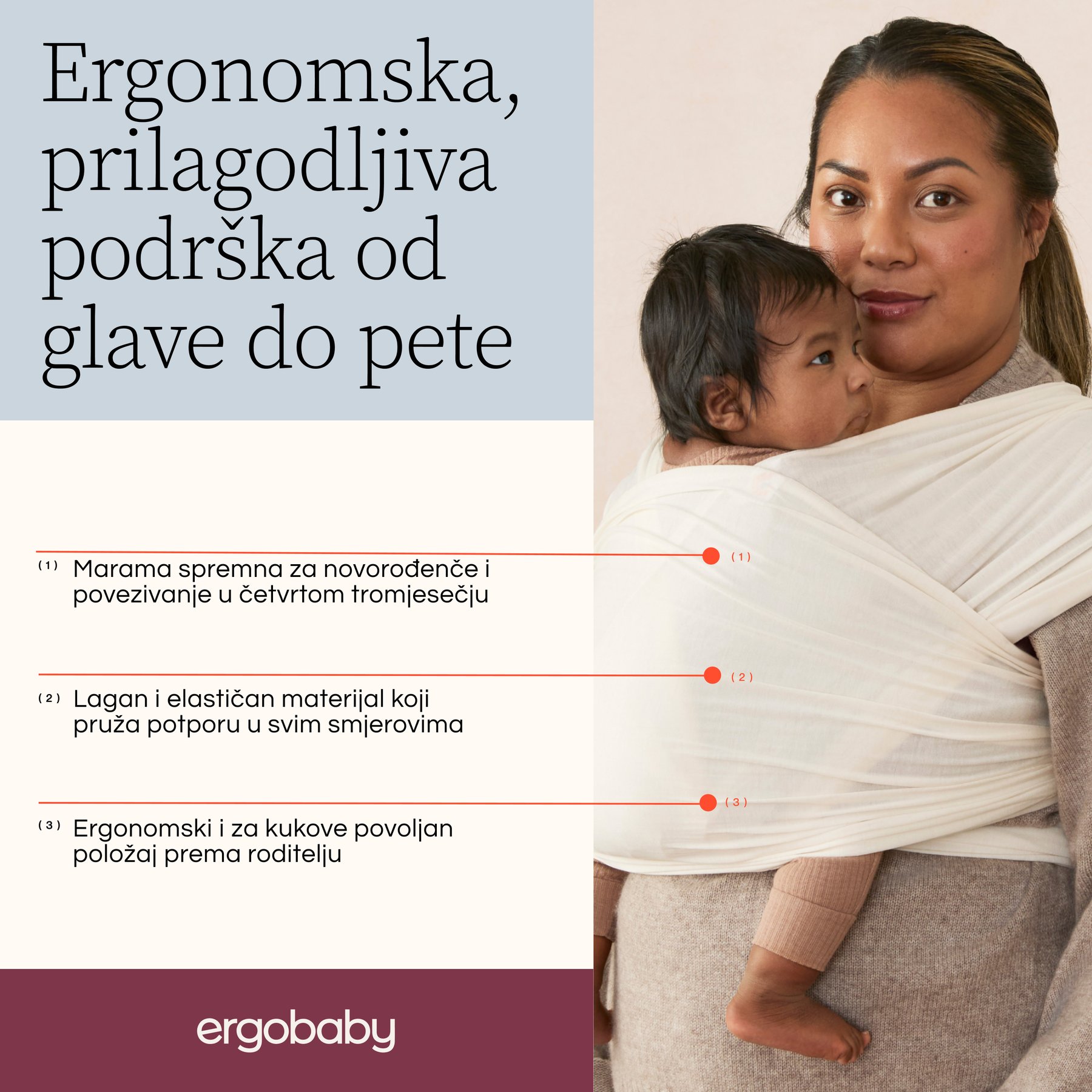 Ergobaby Aura šal trajnostno pleten - slika 37